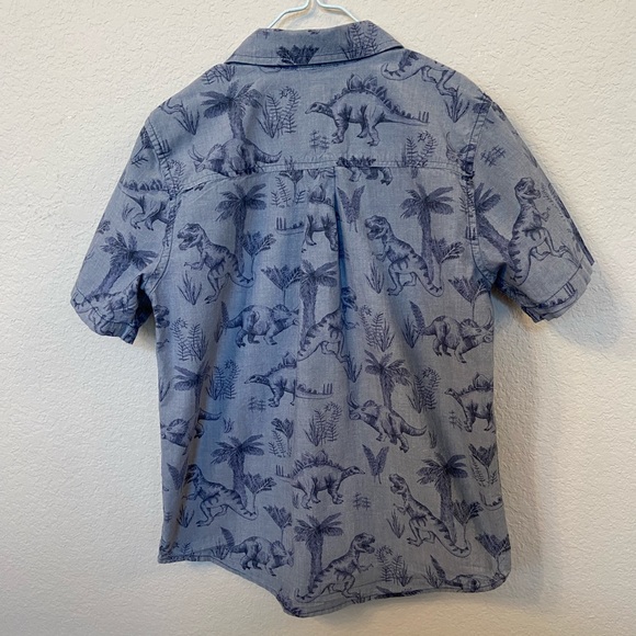 Dinosaur Button Down Shirt The Children’s Place size 10/12 - Picture 2 of 7